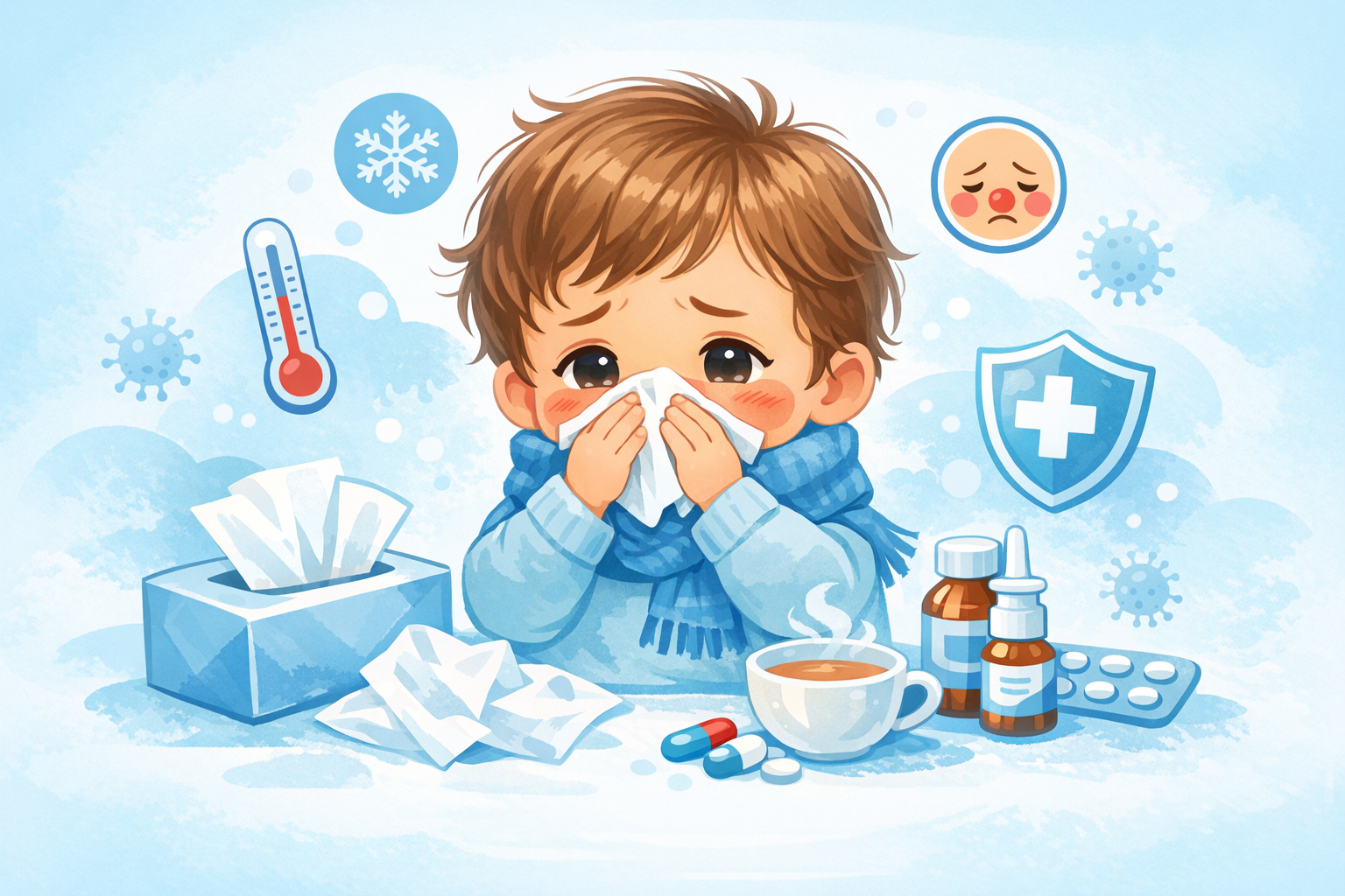 Bé sổ mũi quanh năm: Nguyên nhân, có nguy hiểm không và cách xử lý hiệu quả